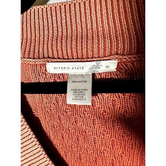 ALTR'D STATE LADIES CORAL PINK V-NECK SWEATER SZ (XL) NEW WITH TAGS - Picture 2 of 5